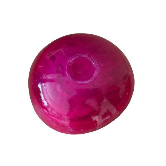 Set of 2 Spanish Glass Bowls by ALAMI Hand blown glass, red outside swirled whit - Picture 12 of 16